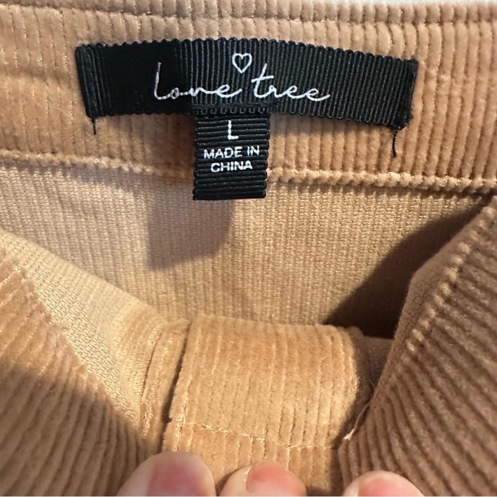 Love Tree Tan Corduroy Mini Dress size Large - Picture 6 of 6